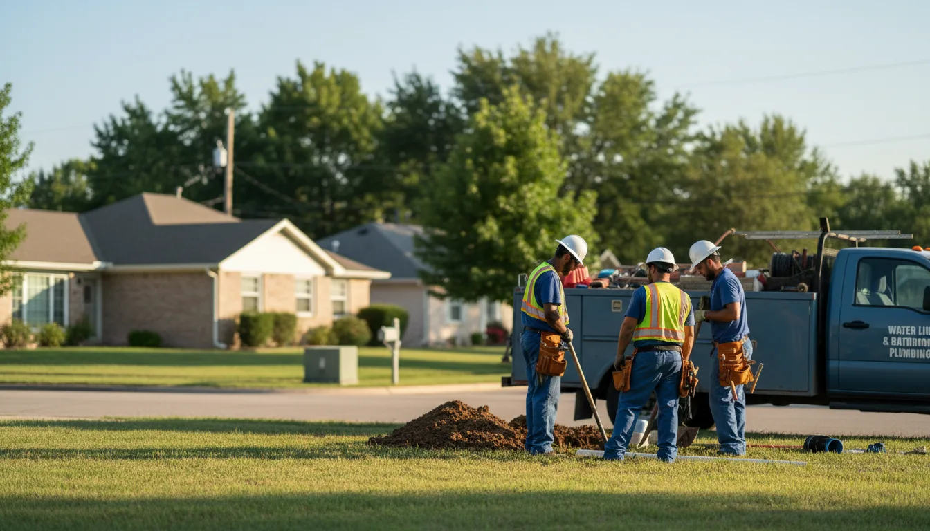 Residential water line and bathroom plumbing service in Bellbrook, OH